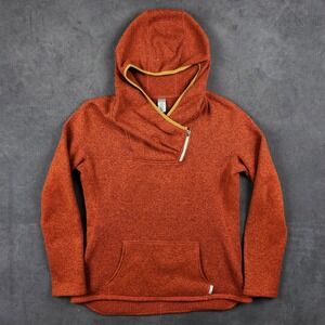 Stio Sweetwater Fleece Hoodie Womens Large Burnt Orange Heather Pullover 1178